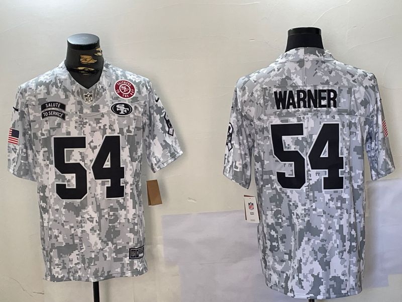 Men San Francisco 49ers #54 Warner Nike Arctic Camo 2024 Salute to Service Limited NFL Jersey style 6->san francisco 49ers->NFL Jersey